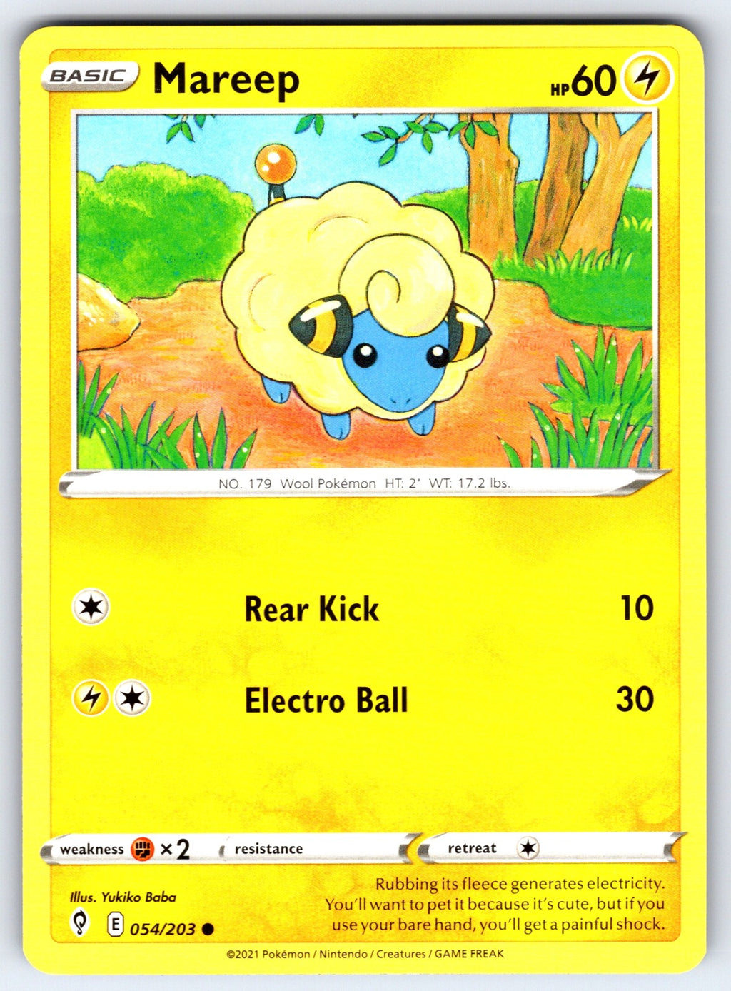 Mareep Common SWSH07: Evolving Skies 054/203 NM 2021