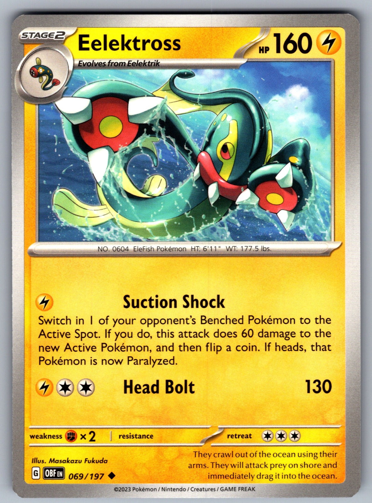 Eelektross Uncommon SV03: Obsidian Flames 069/197 NM 2023
