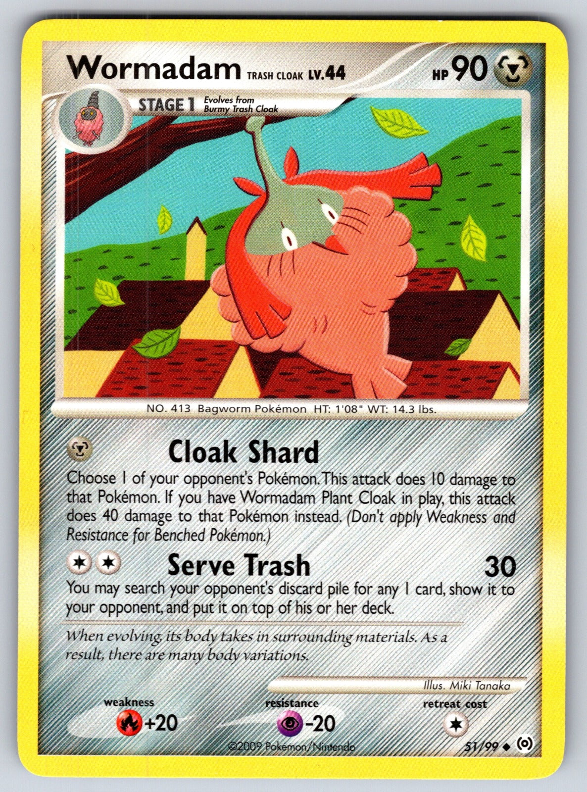 Wormadam Trash Cloak Uncommon Arceus 51/99 LP 2009