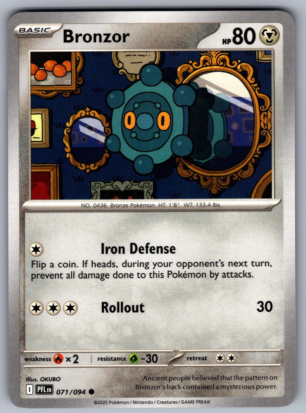 Bronzor Common ME02: Phantasmal Flames 071/094 NM 2025