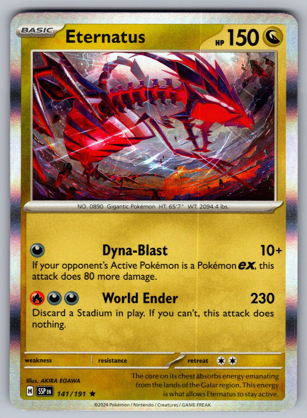 Eternatus Holo Rare SV08: Surging Sparks 141/191 NM 2024