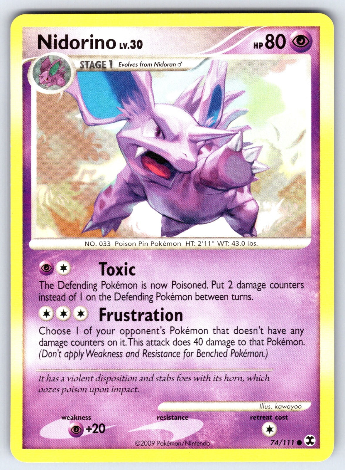 Nidorino Common Rising Rivals 74/111 LP 2009