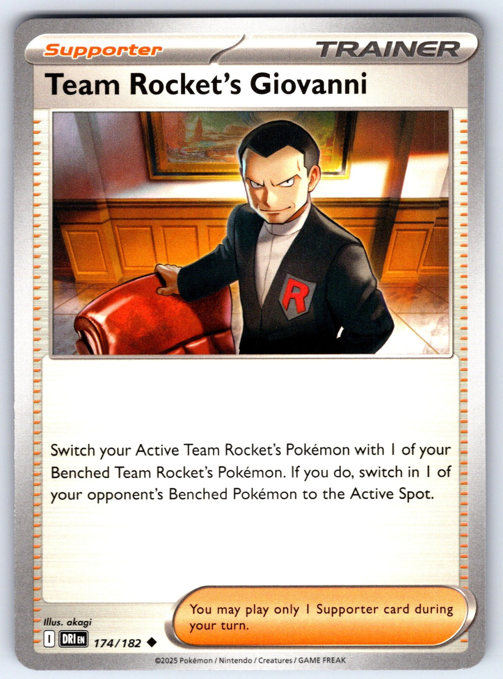 Team Rocket's Giovanni Uncommon SV10: Destined Rivals 174/182 NM 2025