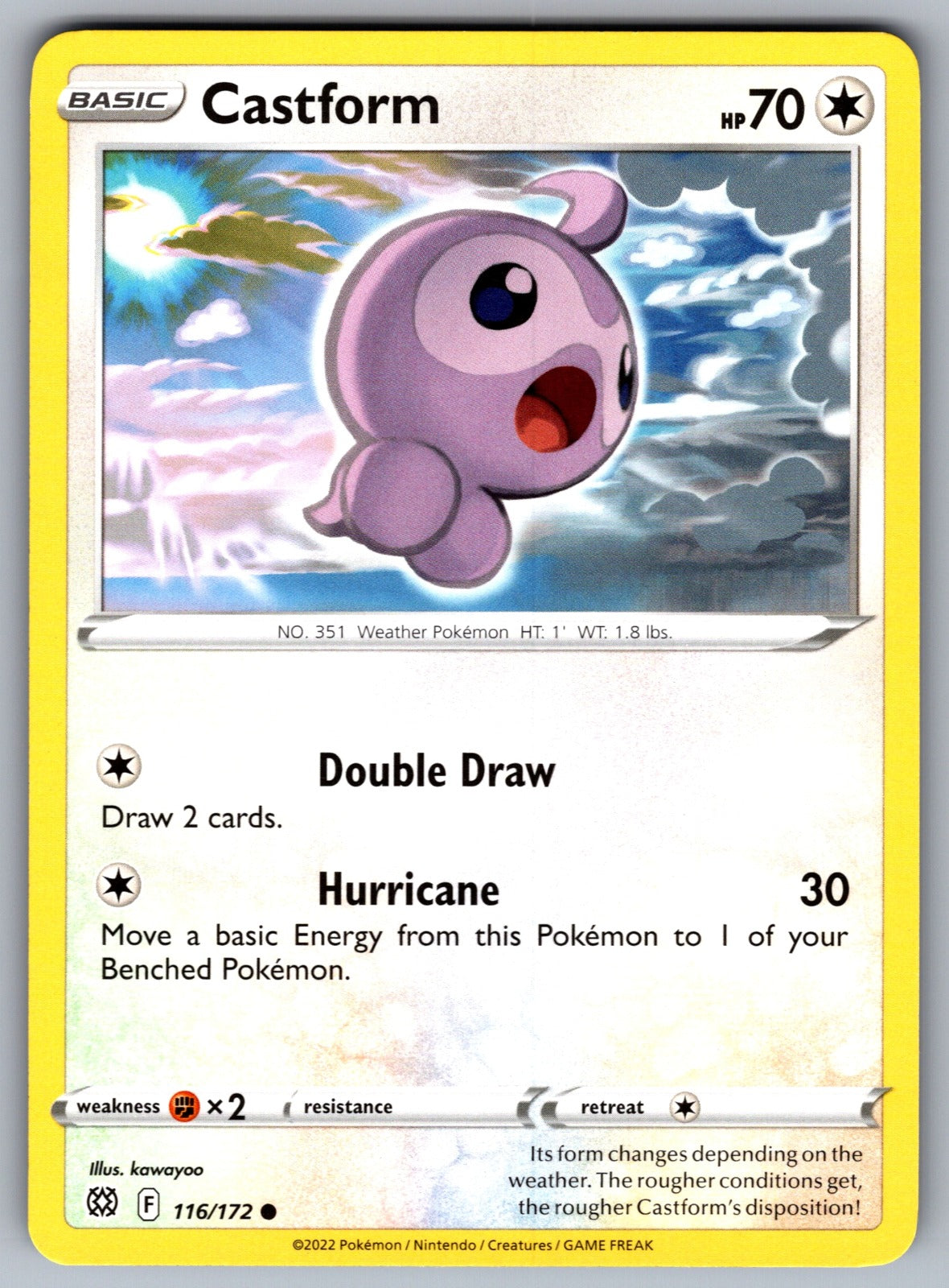 Castform Common SWSH09: Brilliant Stars 116/172 NM 2022