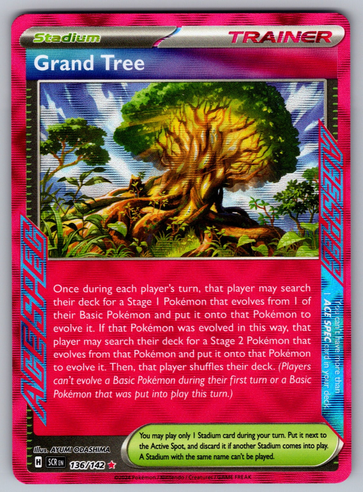 Grand Tree Holo ACE SPEC Rare SV07: Stellar Crown 136/142 NM 2024