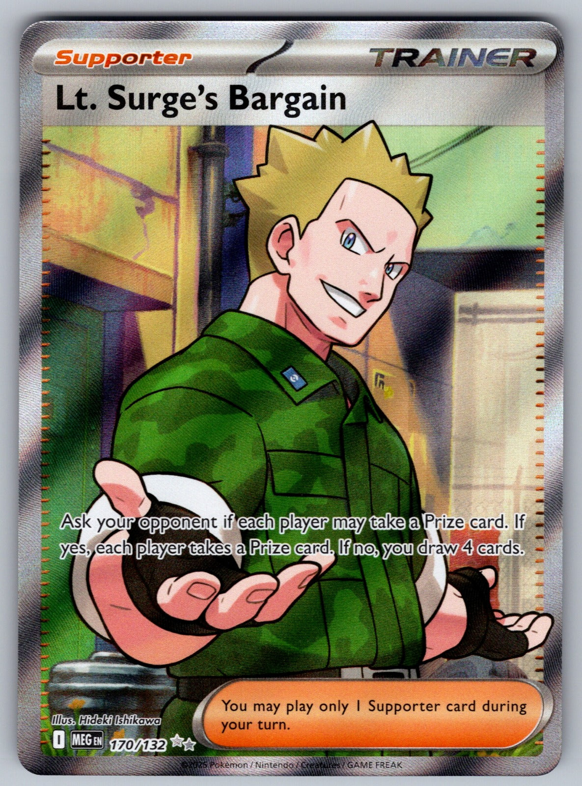 Lt. Surge's Bargain Holo Ultra Rare ME01: Mega Evolution 170/132 NM 2025