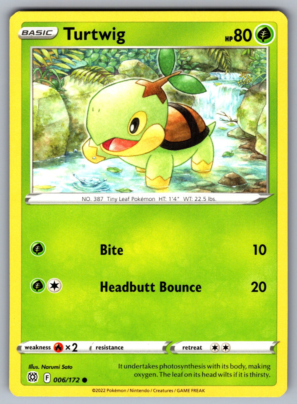 Turtwig Common SWSH09: Brilliant Stars 006/172 NM 2022