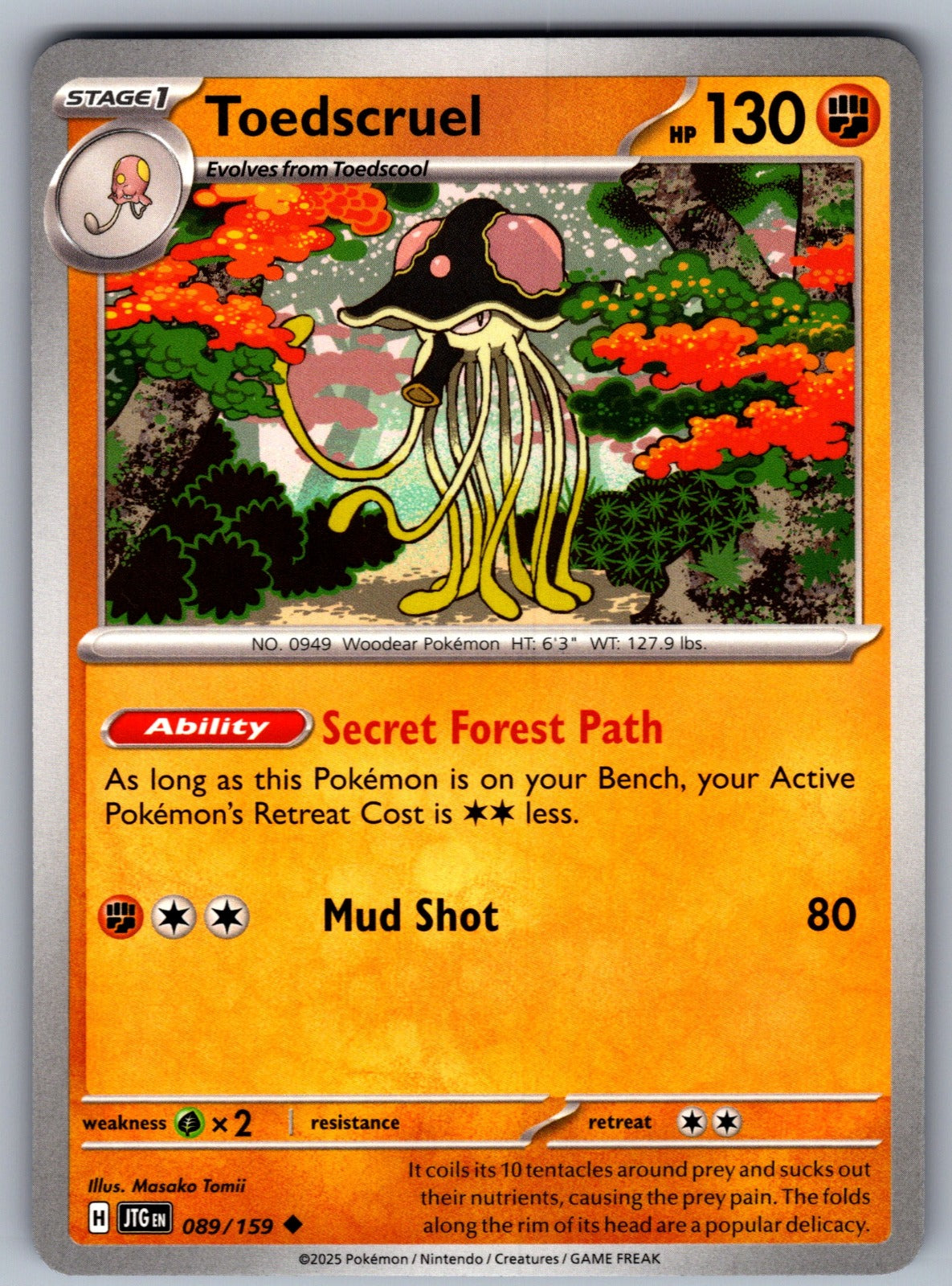 Toedscruel Uncommon SV09: Journey Together 089/159 NM 2025