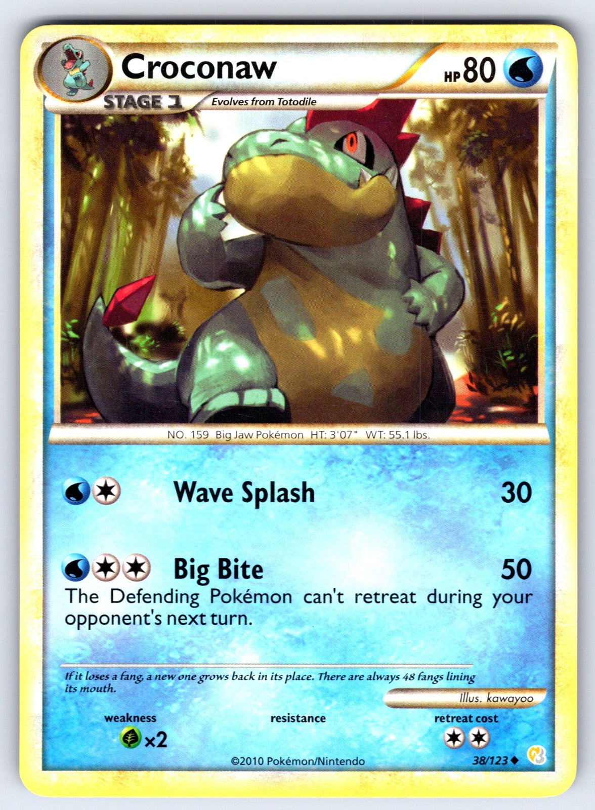 Croconaw Uncommon HeartGold SoulSilver 38/123 LP 2010
