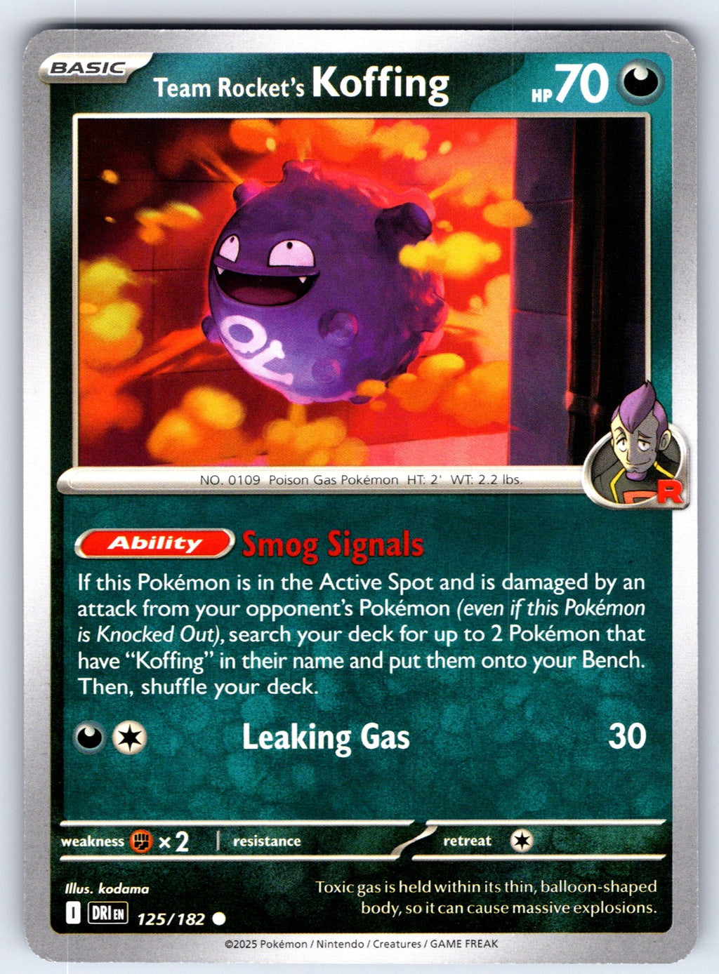 Team Rocket's Koffing Common SV10: Destined Rivals 125/182 NM 2025