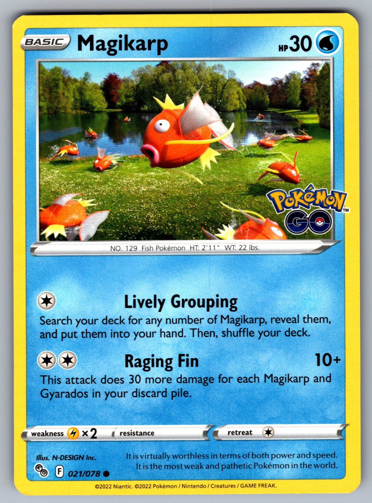 Magikarp Common Pokemon GO 021/078 NM 2022