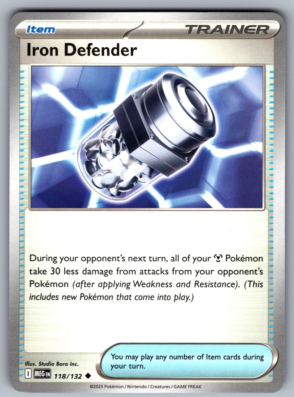 Iron Defender Uncommon ME01: Mega Evolution 118/132 NM 2025