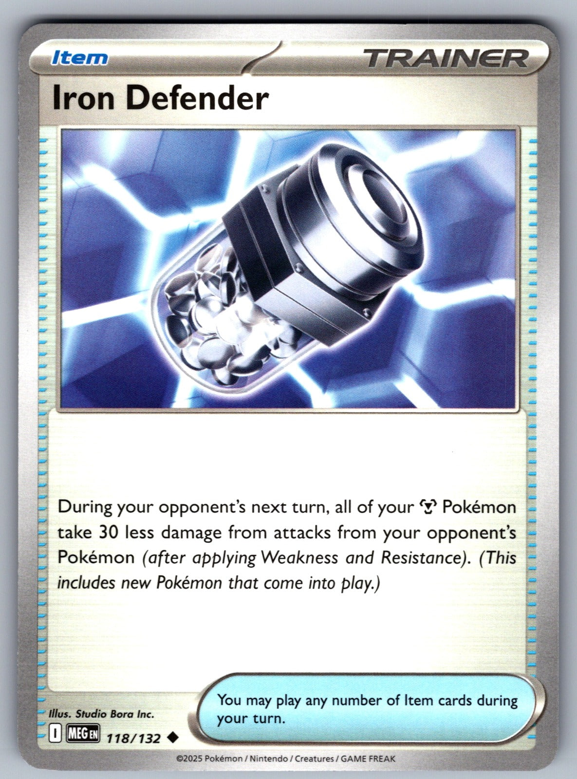 Iron Defender Uncommon ME01: Mega Evolution 118/132 NM 2025