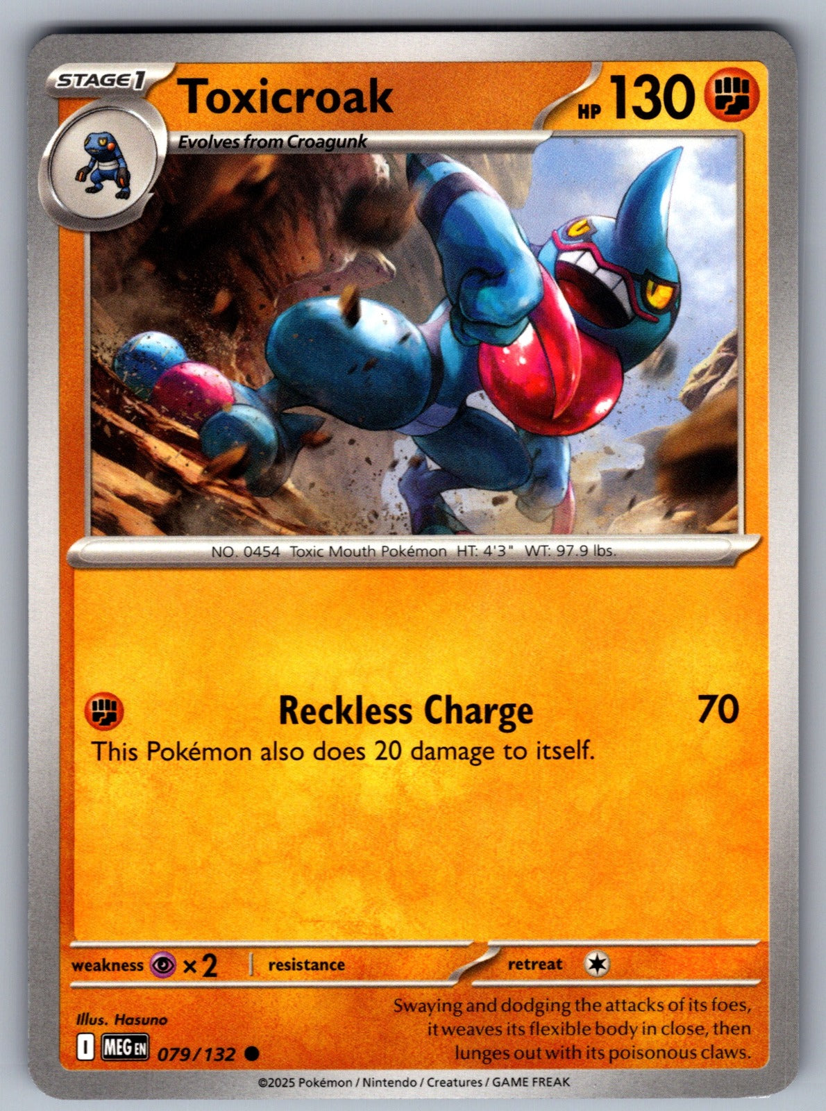 Toxicroak Common ME01: Mega Evolution 079/132 NM 2025