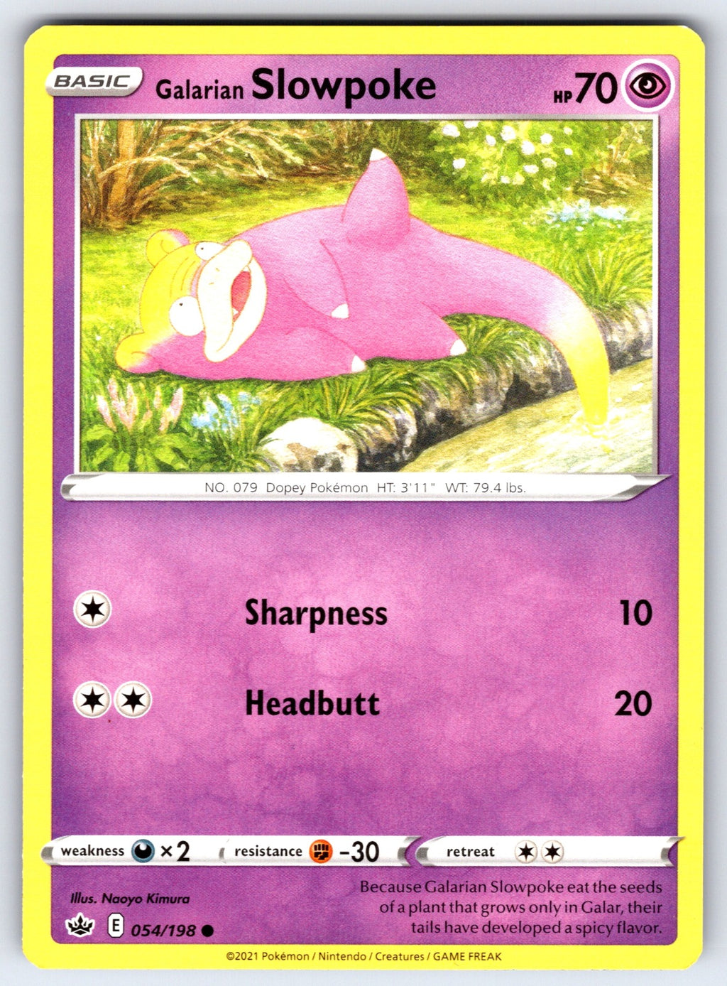 Galarian Slowpoke Common SWSH06: Chilling Reign 054/198 NM 2021
