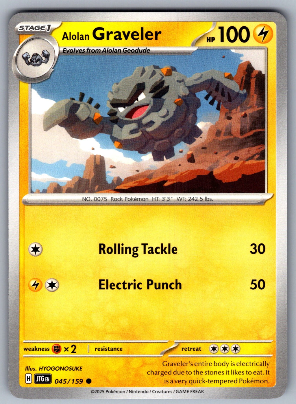Alolan Graveler Common SV09: Journey Together 045/159 NM 2025