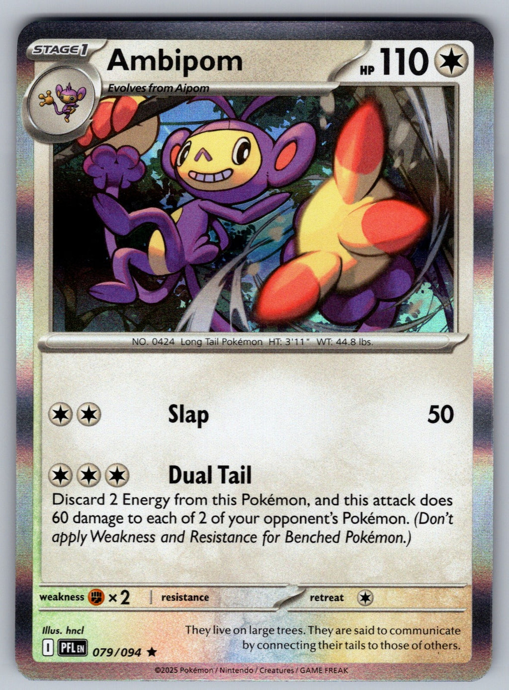 Ambipom - Holo Rare ME02: Phantasmal Flames 079/094 NM 2025