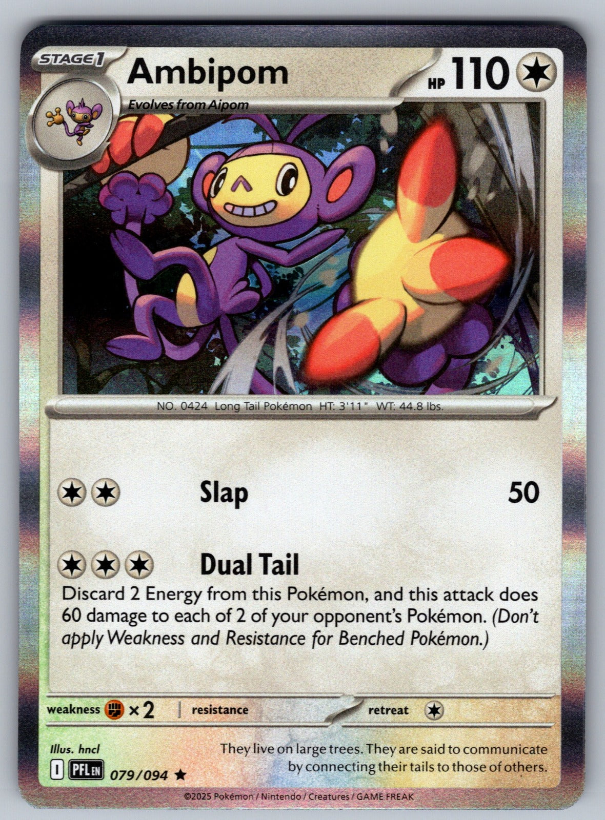 Ambipom - Holo Rare ME02: Phantasmal Flames 079/094 NM 2025