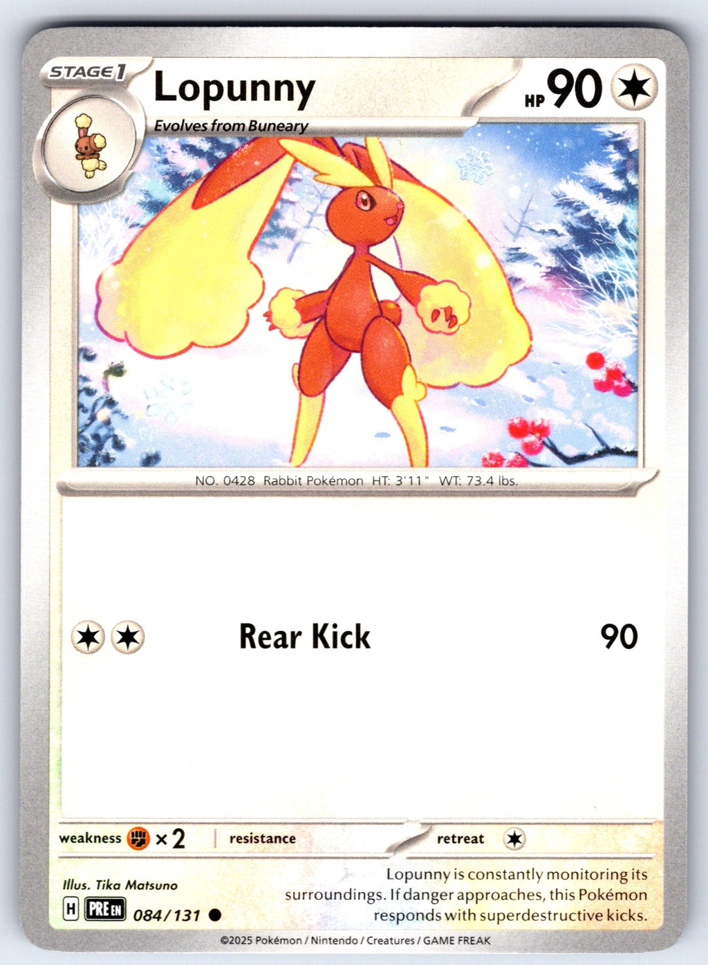 Lopunny Common SV: Prismatic Evolutions 084/131 NM 2025
