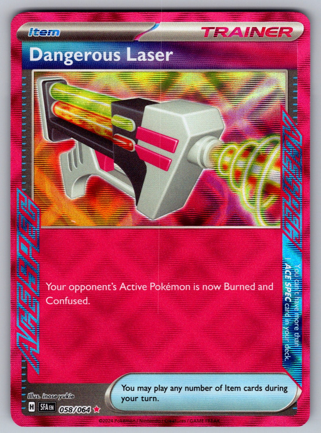 Dangerous Laser Holo ACE SPEC Rare SV: Shrouded Fable 058/064 NM 2024