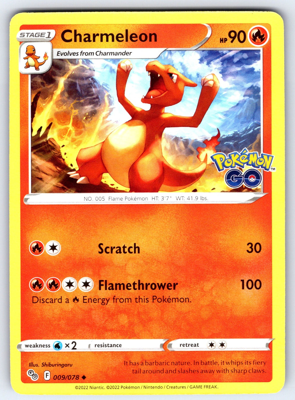 Charmeleon Uncommon Pokemon GO 009/078 NM 2022