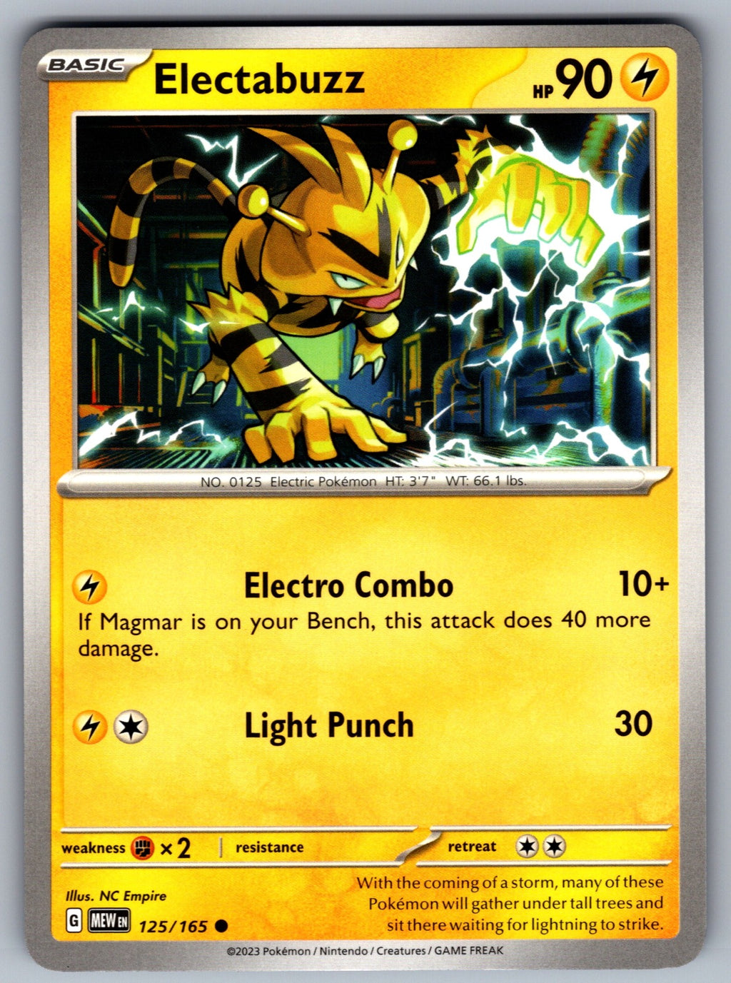 Electabuzz Common SV: Scarlet & Violet 151 125/165 NM 2023