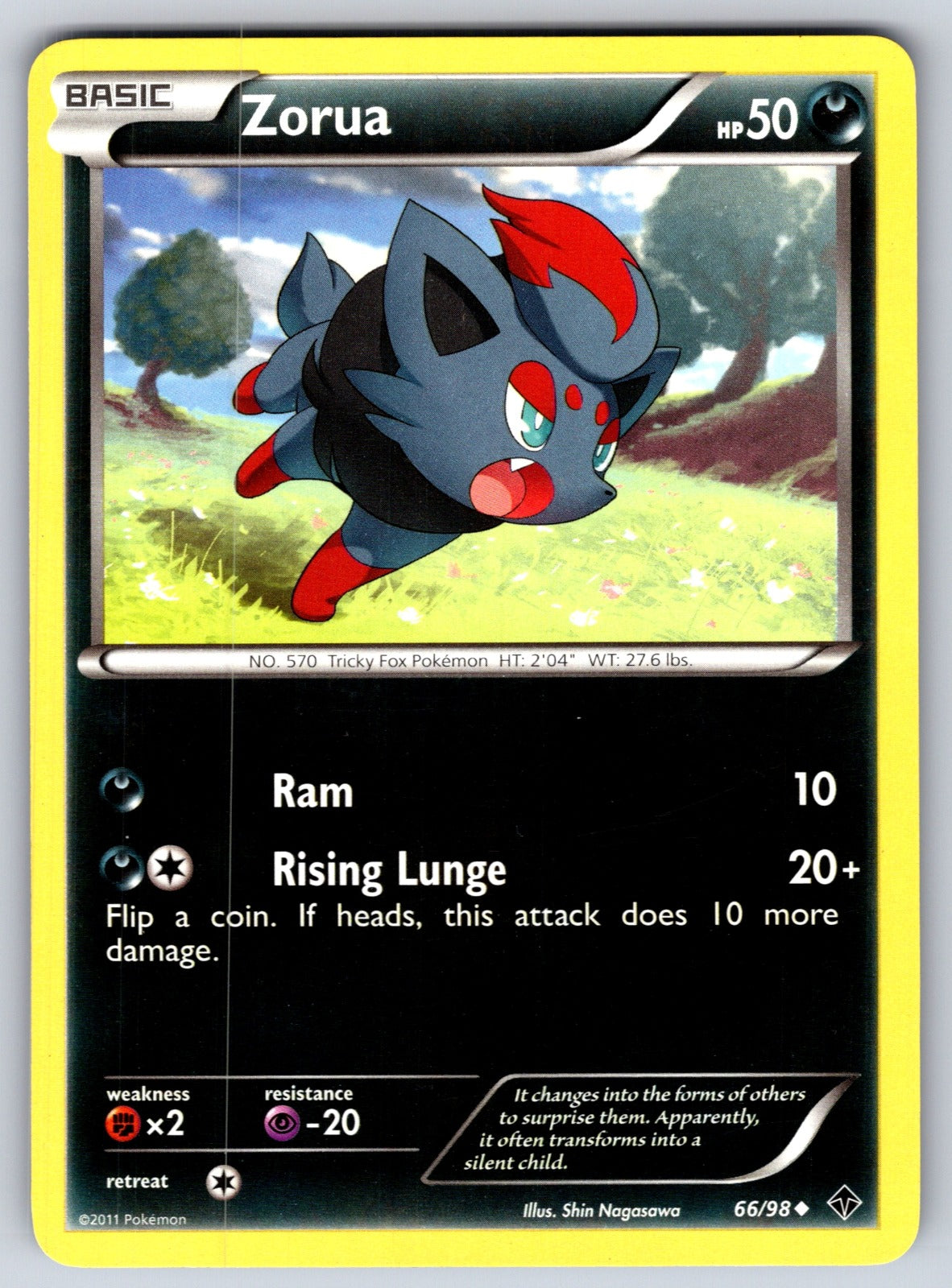Zorua Uncommon Emerging Powers 66/98 LP 2011