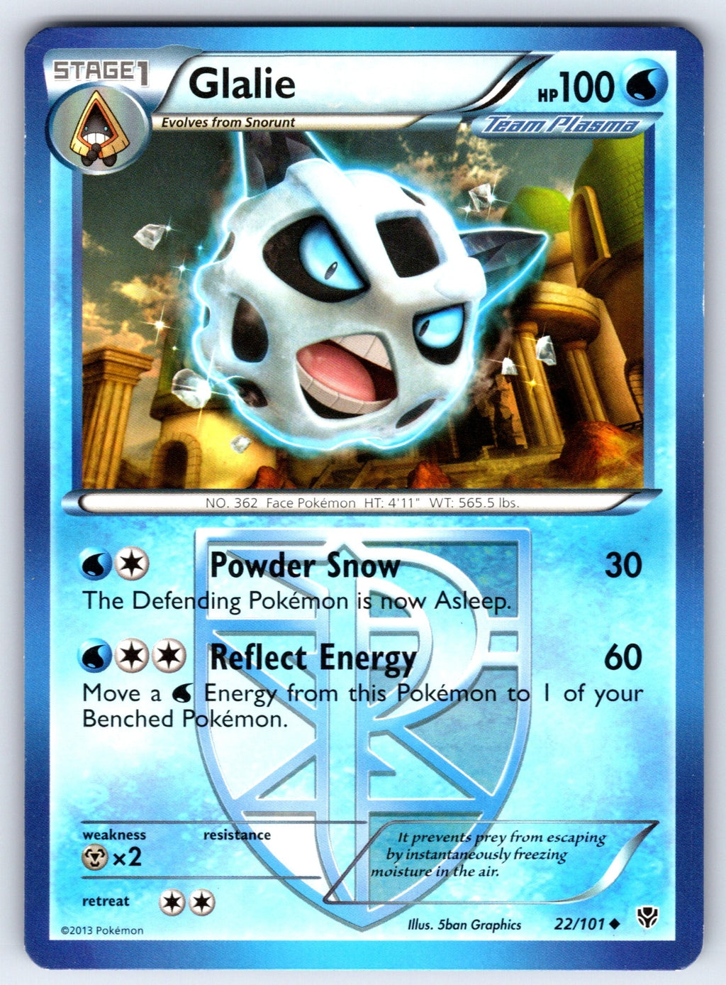 Glalie (Team Plasma) Uncommon Plasma Blast 22/101 LP 2013