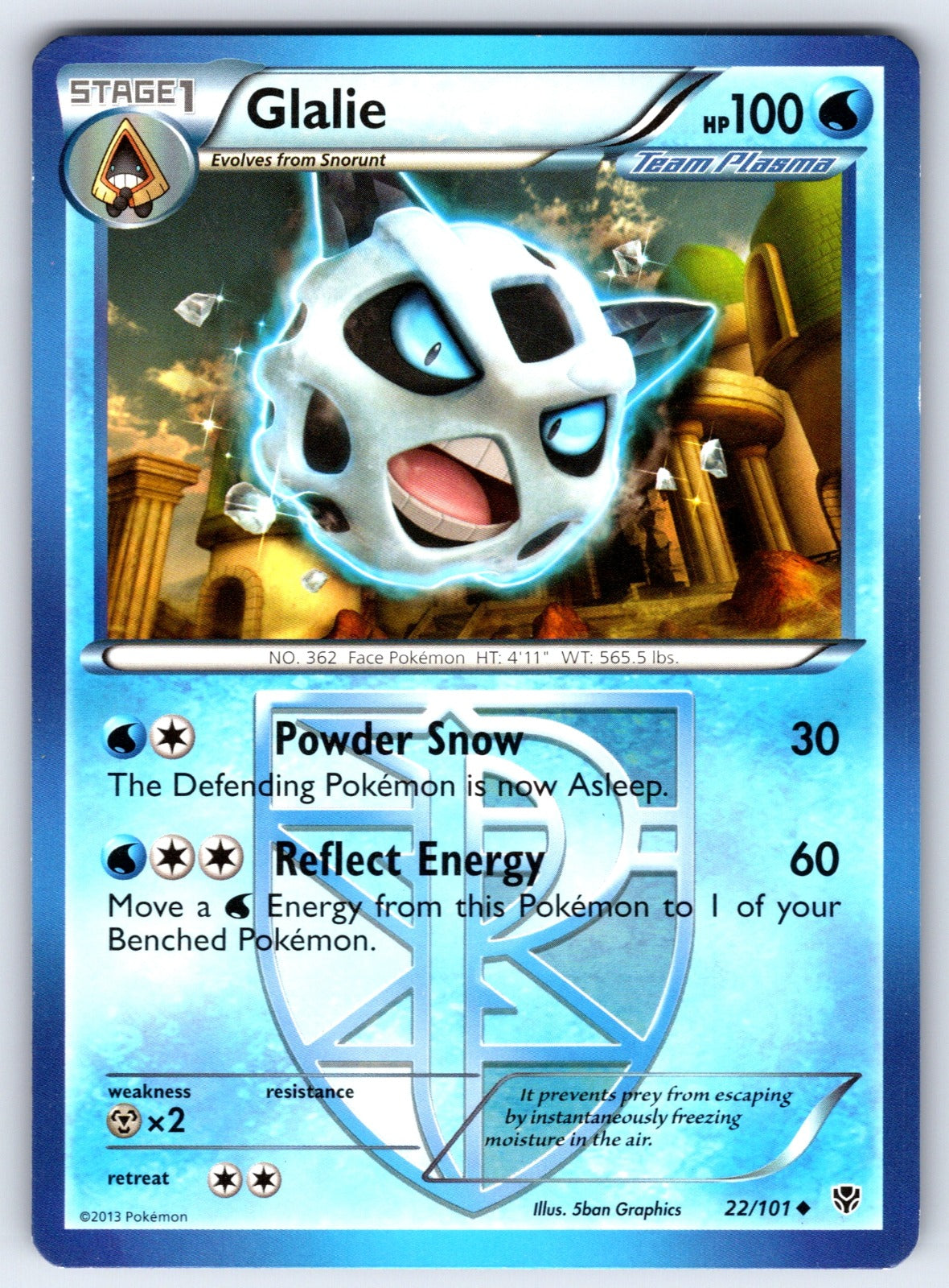 Glalie (Team Plasma) Uncommon Plasma Blast 22/101 LP 2013