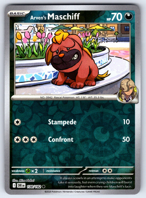 Arven's Maschiff Reverse Holo Common SV10: Destined Rivals 138/182 NM 2025
