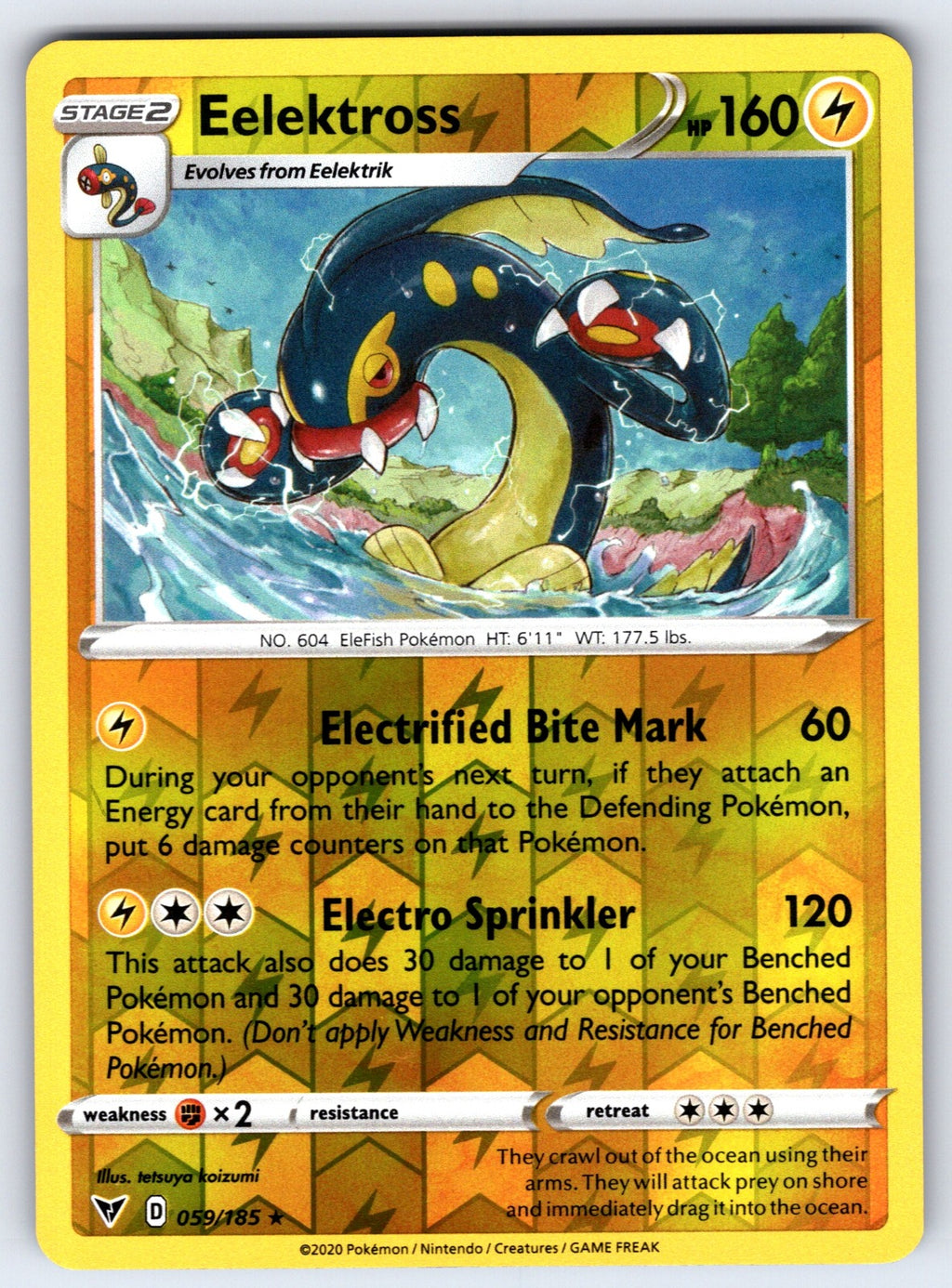 Eelektross Reverse Holo Rare SWSH04: Vivid Voltage 059/185 NM 2020