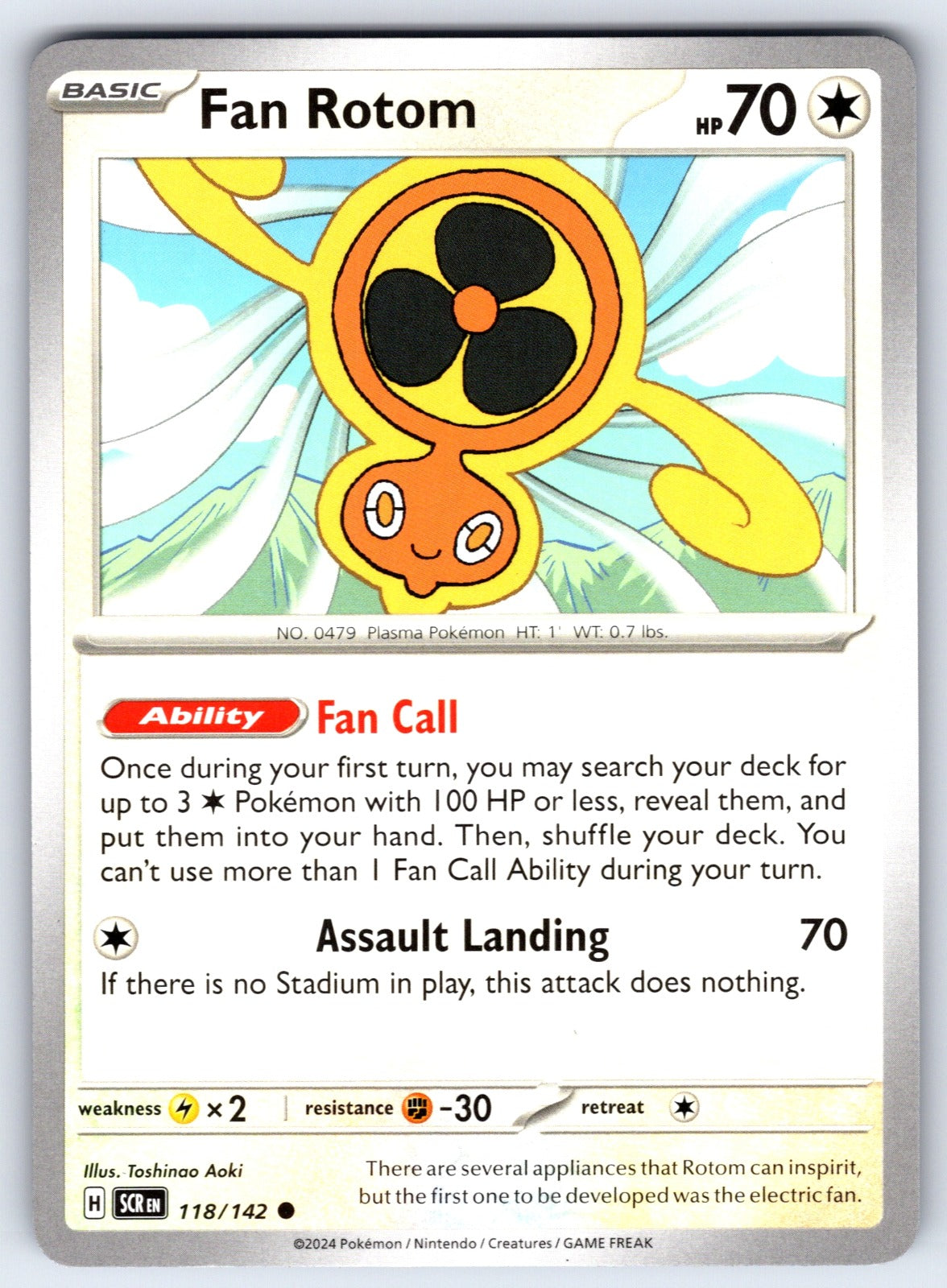 Fan Rotom Common SV07: Stellar Crown 118/142 NM 2024