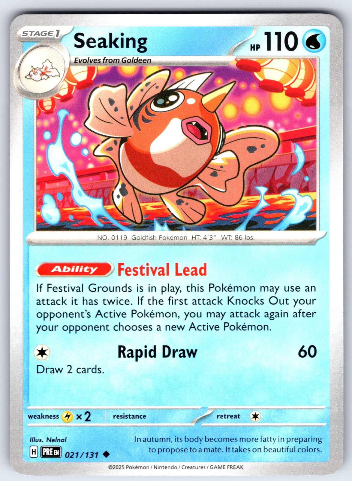 Seaking Uncommon SV: Prismatic Evolutions 021/131 NM 2025