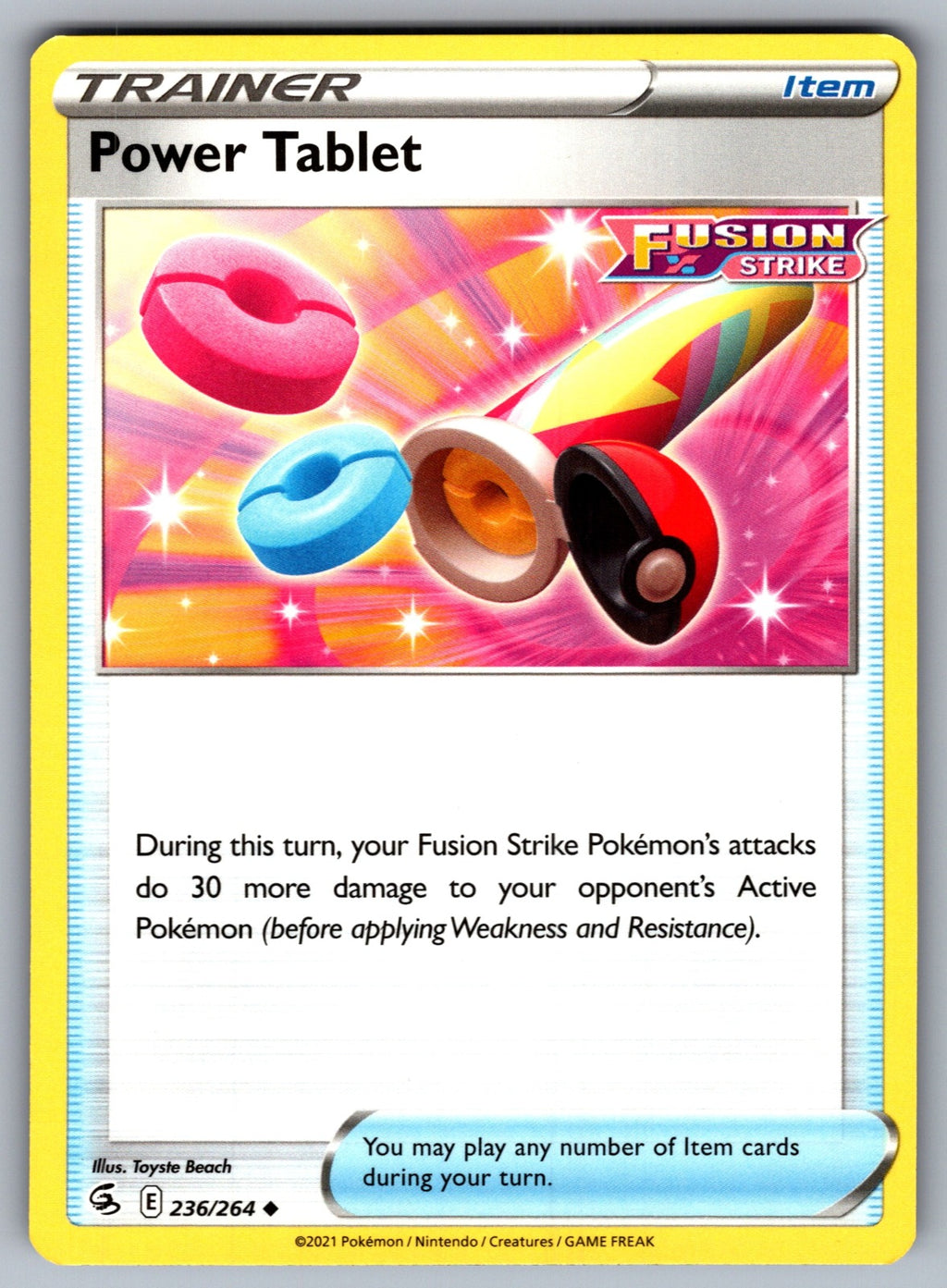 Power Tablet Uncommon SWSH08: Fusion Strike 236/264 NM 2021