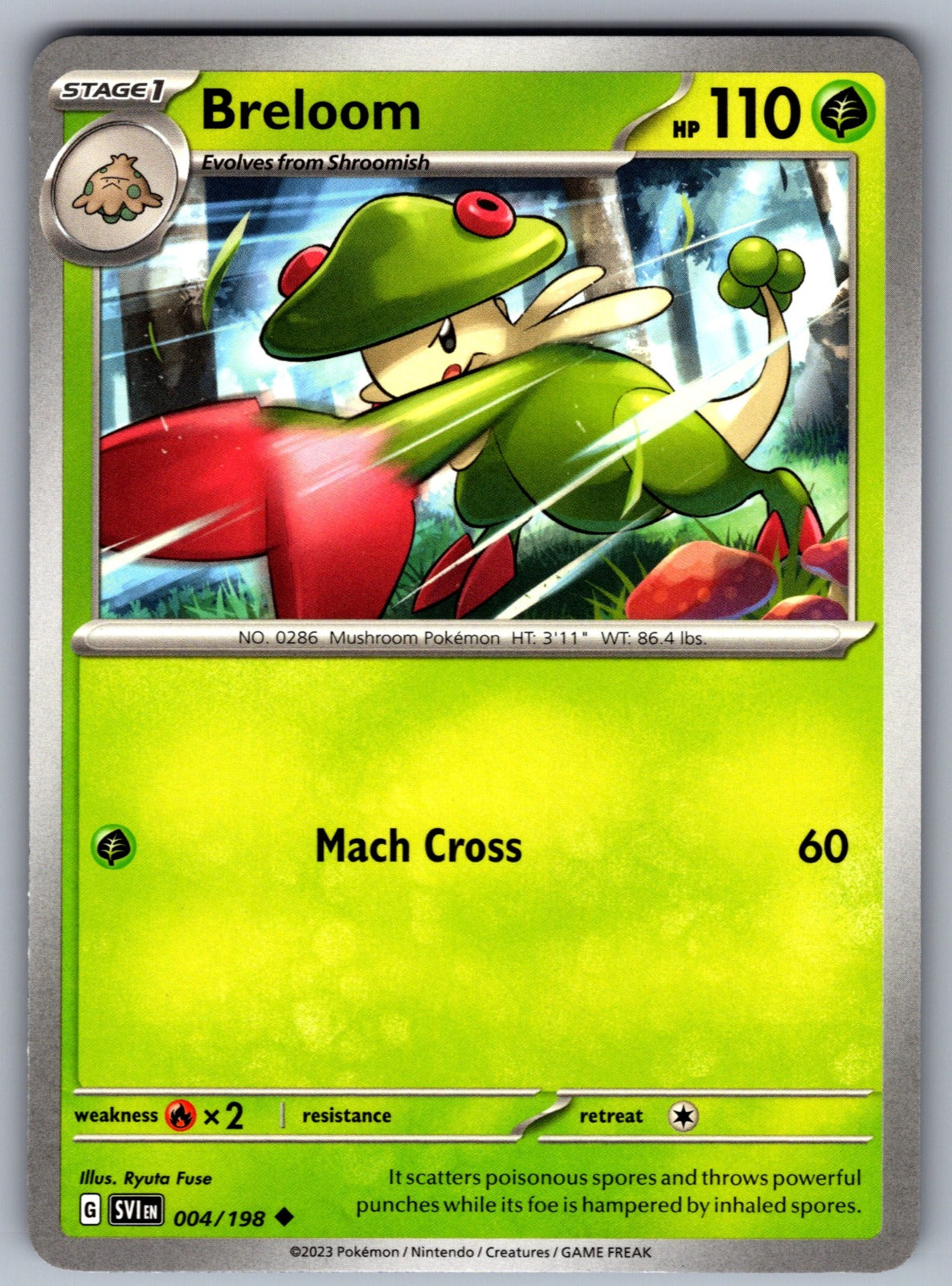 Breloom Uncommon SV01: Scarlet & Violet Base Set 004/198 NM 2023