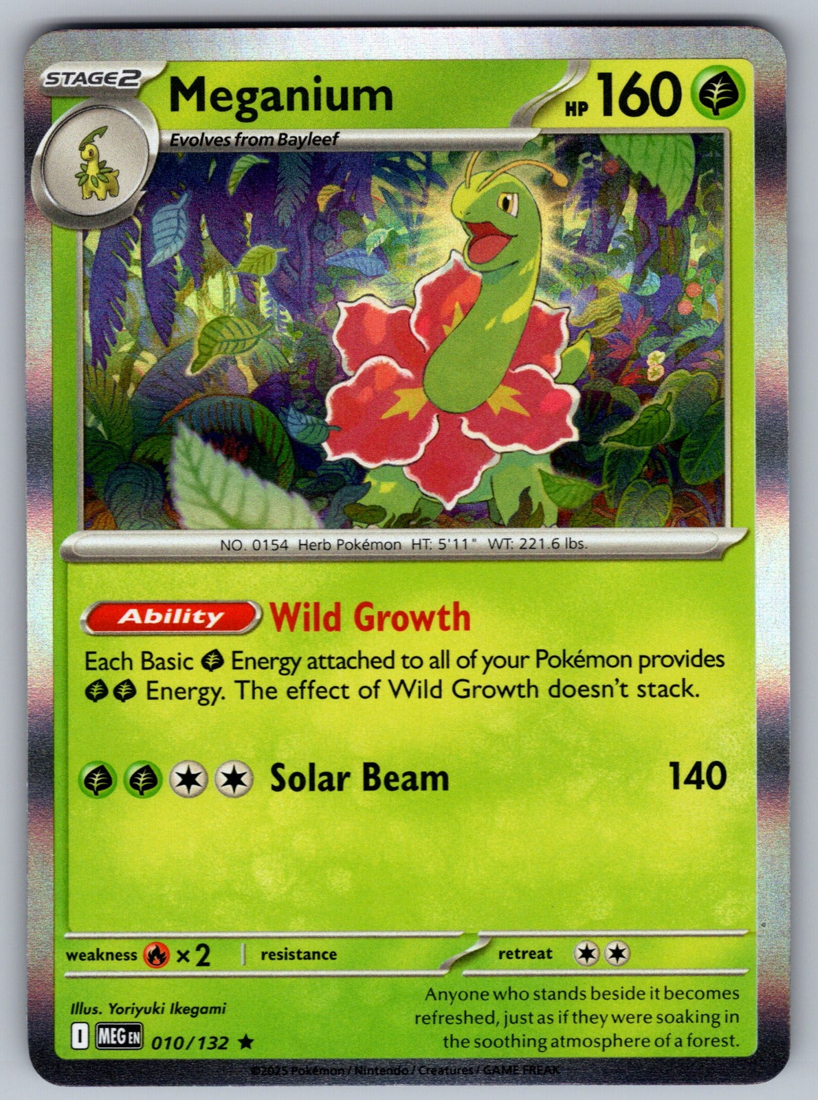 Meganium Holo Rare ME01: Mega Evolution 010/132 NM 2025