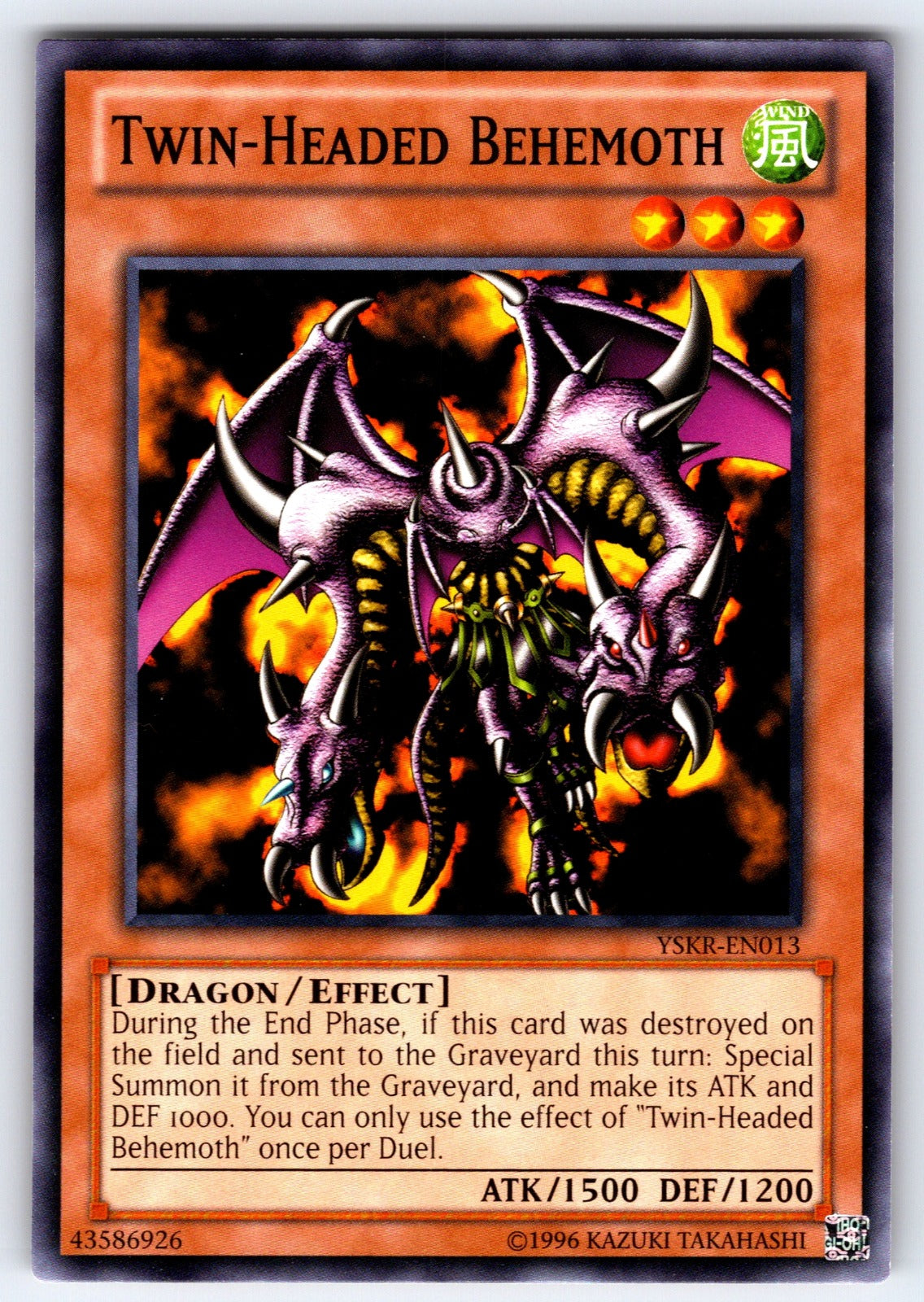 Twin-Headed Behemoth 1st Edition Common Speed Duel Decks: Duelists of Tomorrow S