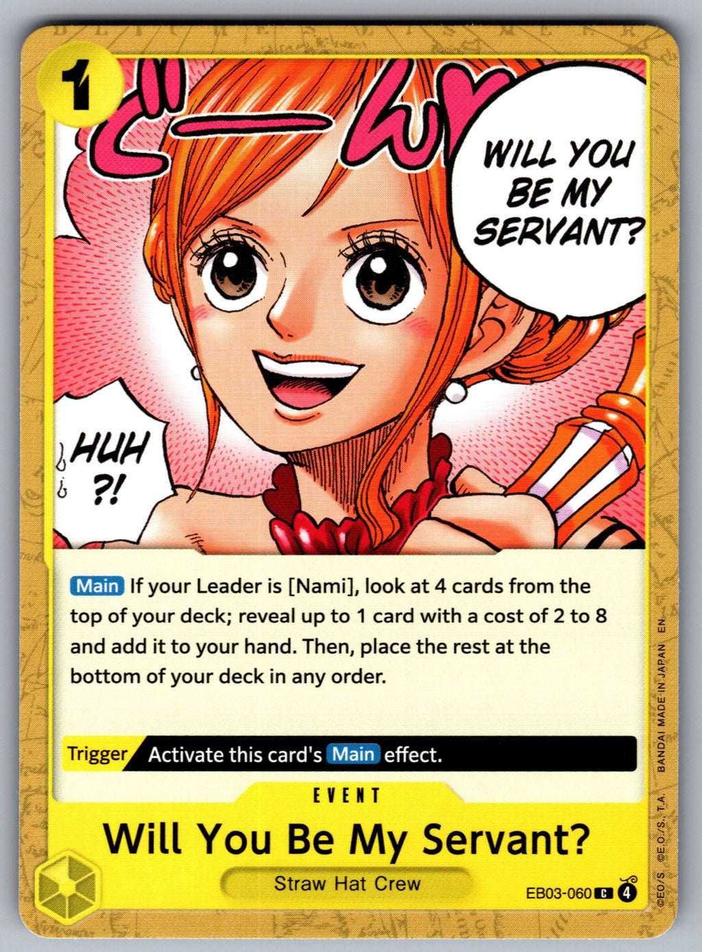 Will You Be My Servant? C Extra Booster: One Piece Heroines Edition EB03-060 NM 