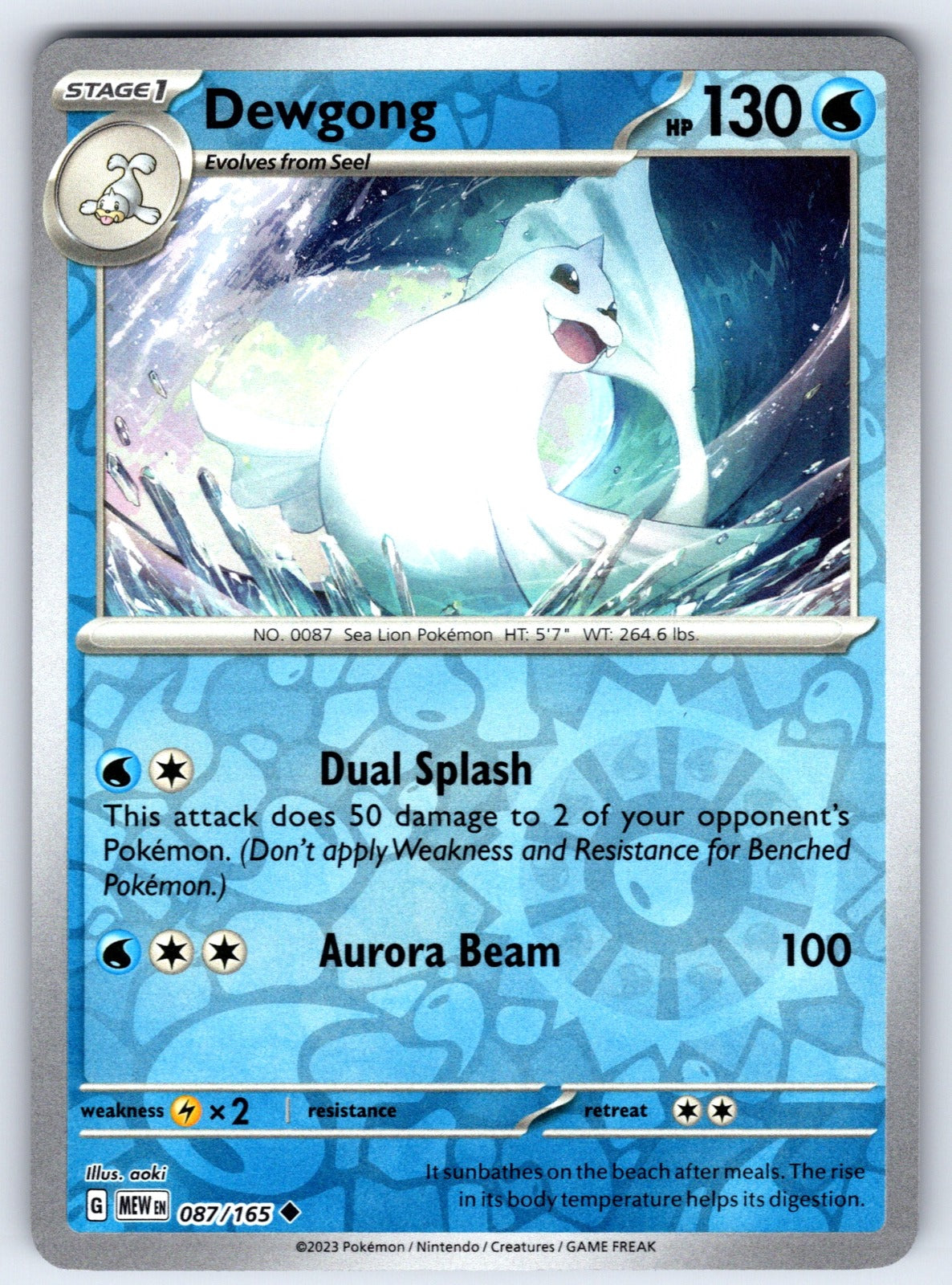 Dewgong Reverse Holo Uncommon SV: Scarlet & Violet 151 087/165 NM 2023