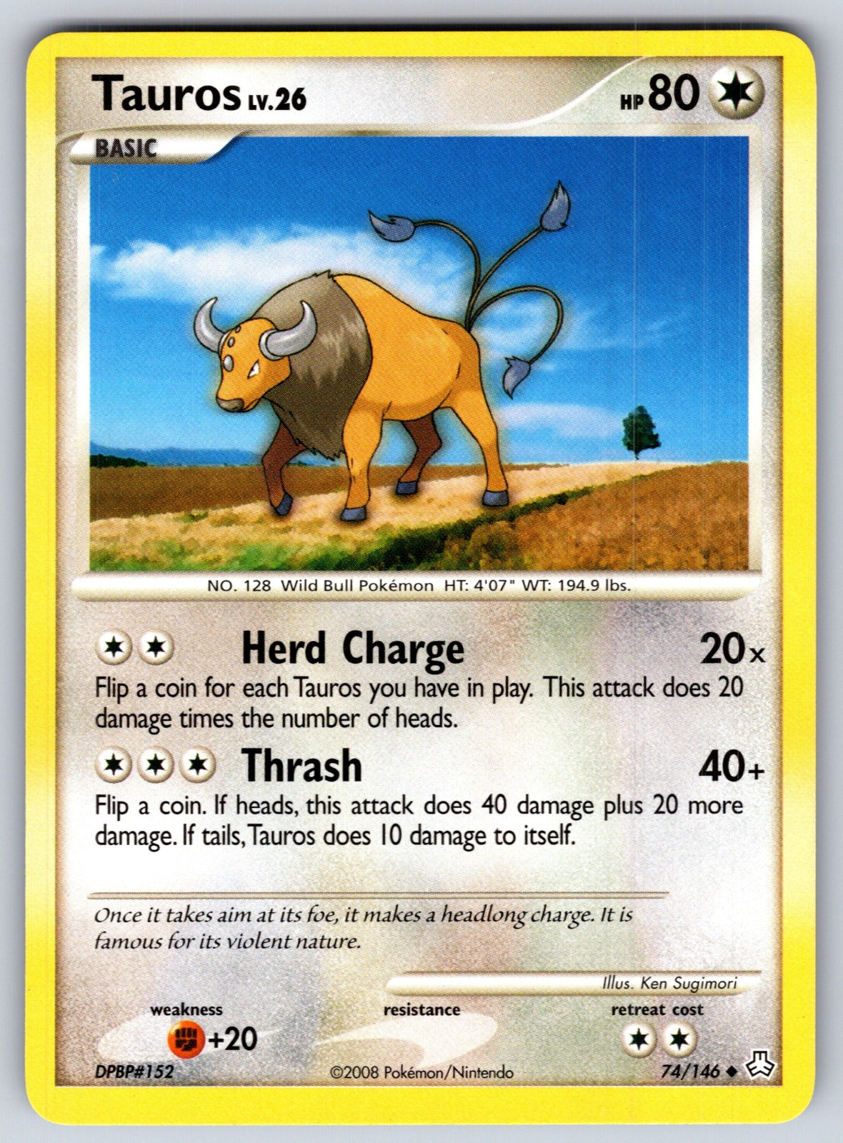 Tauros Uncommon Legends Awakened 74/146 LP 2008