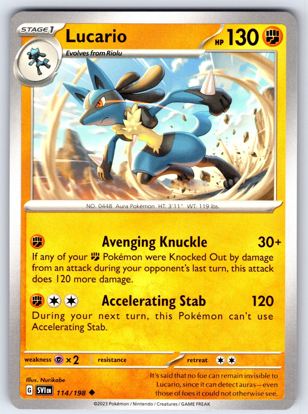 Lucario Uncommon SV01: Scarlet & Violet Base Set 114/198 LP 2023
