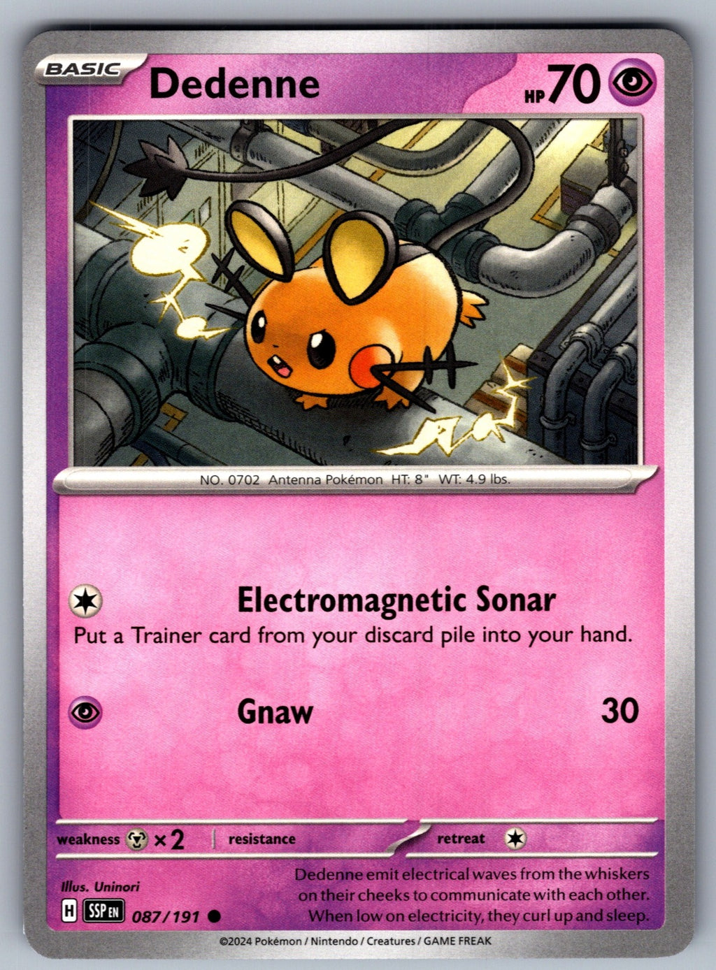 Dedenne Common SV08: Surging Sparks 087/191 NM 2024