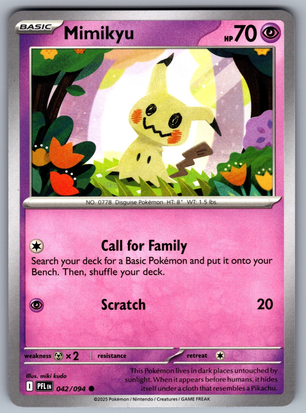 Mimikyu Common ME02: Phantasmal Flames 042/094 NM 2025