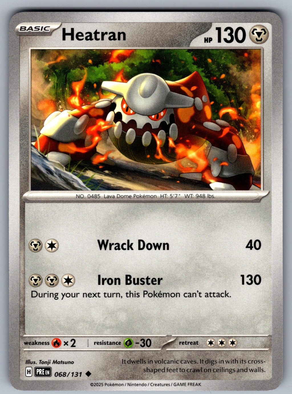 Heatran Uncommon SV: Prismatic Evolutions 068/131 NM 2025