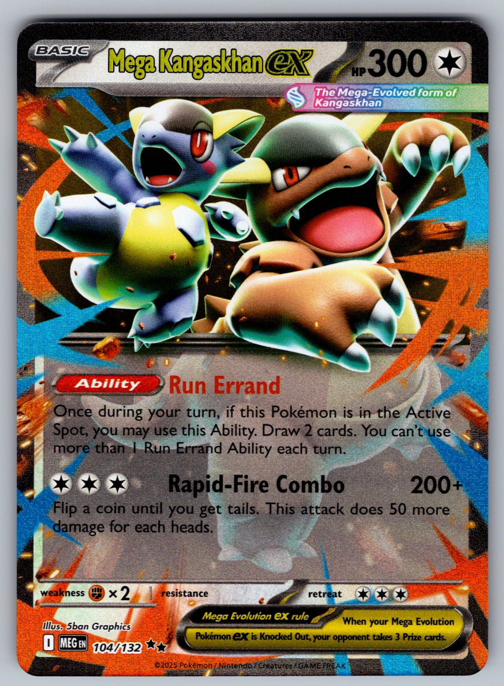 Mega Kangaskhan ex Holo Double Rare ME01: Mega Evolution 104/132 NM 2025