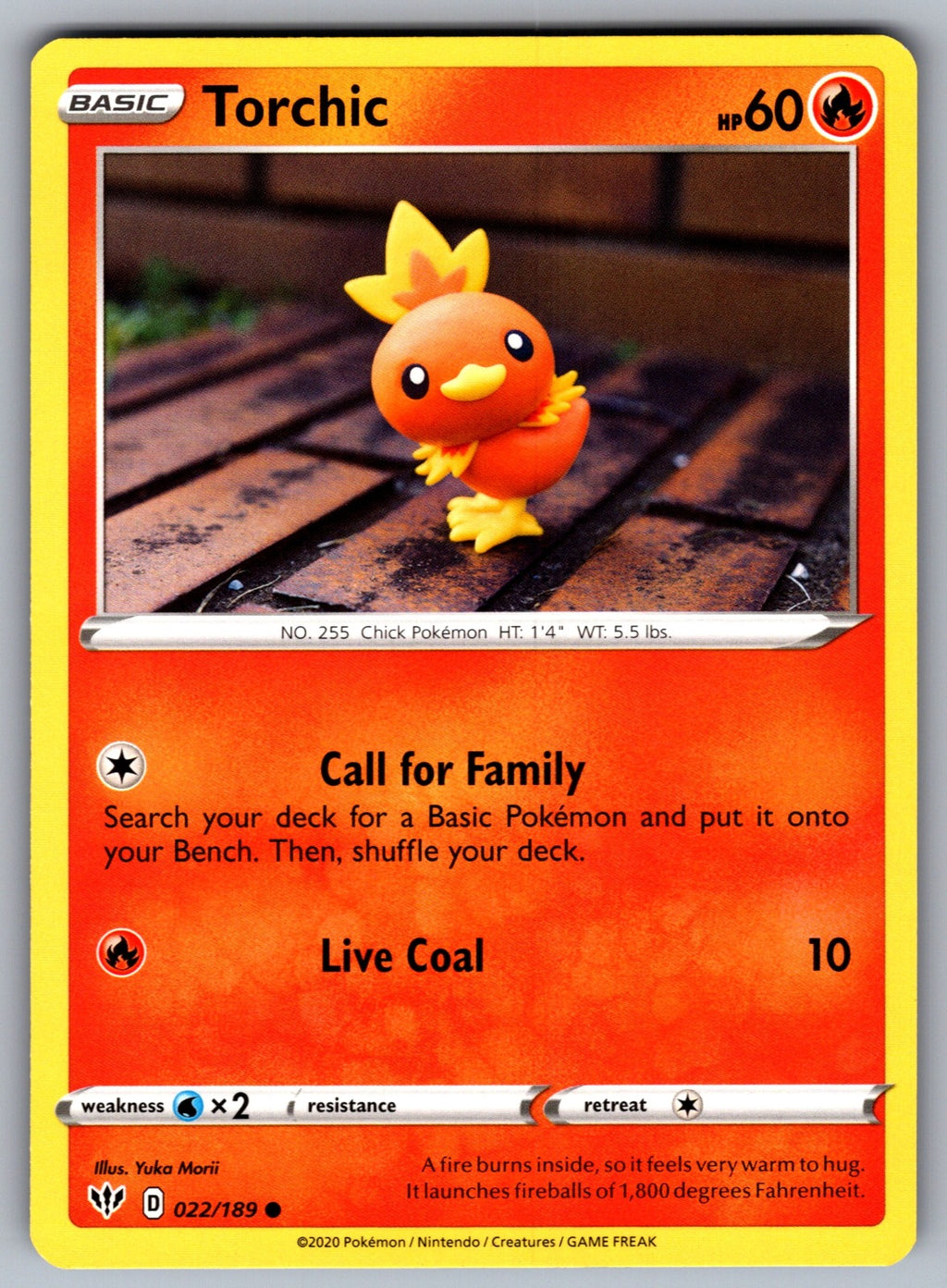 Torchic Common SWSH03: Darkness Ablaze 022/189 NM 2020