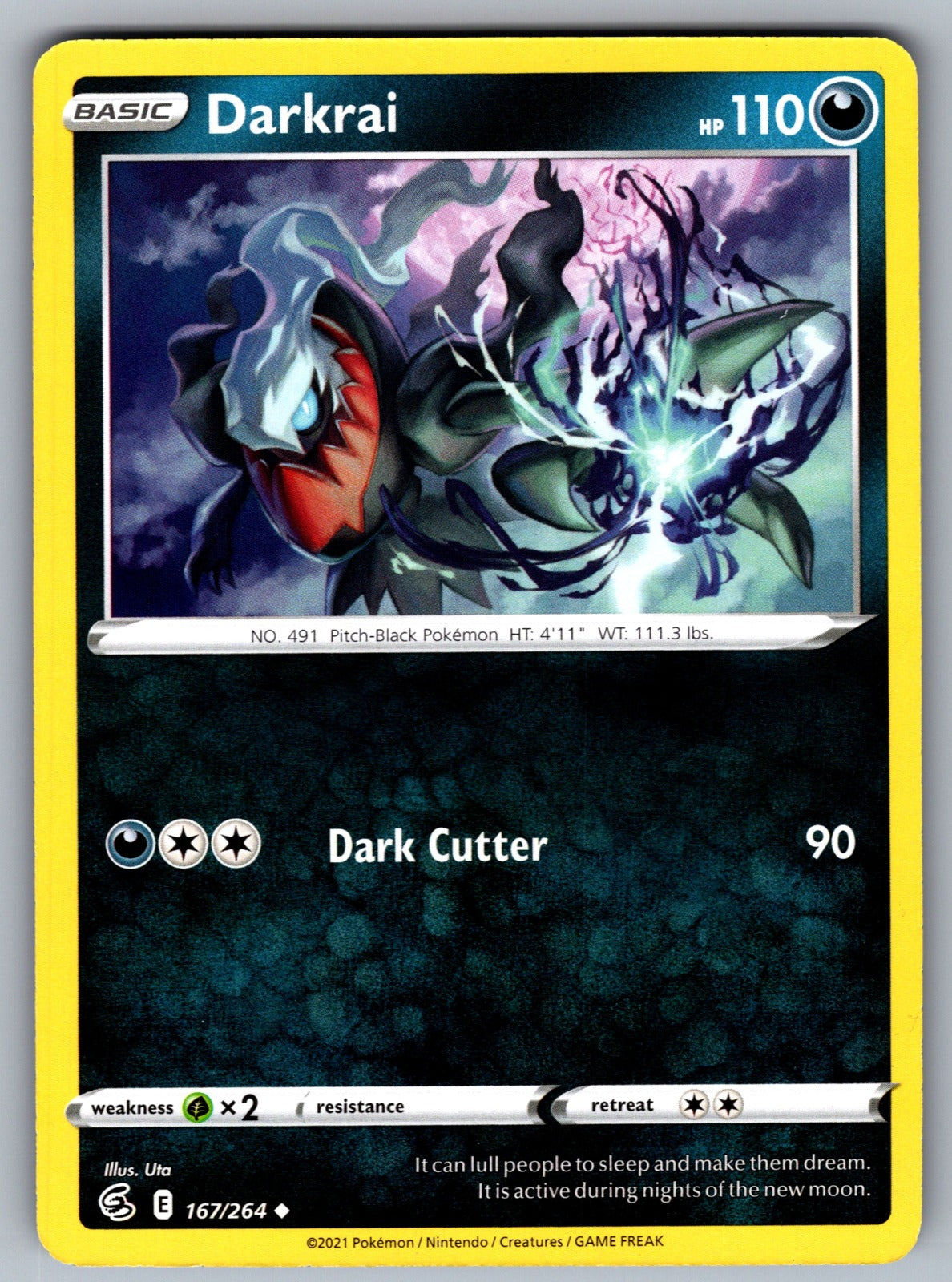 Darkrai Uncommon SWSH08: Fusion Strike 167/264 NM 2021