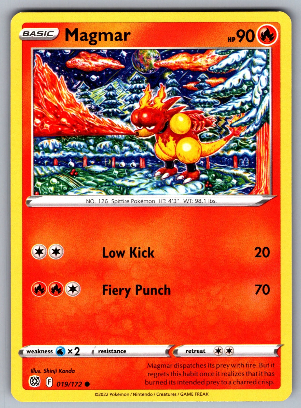 Magmar Common SWSH09: Brilliant Stars 019/172 NM 2022