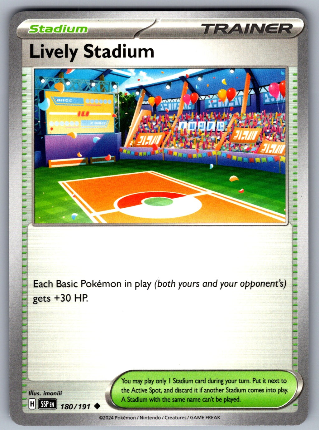 Lively Stadium Uncommon SV08: Surging Sparks 180/191 NM 2024