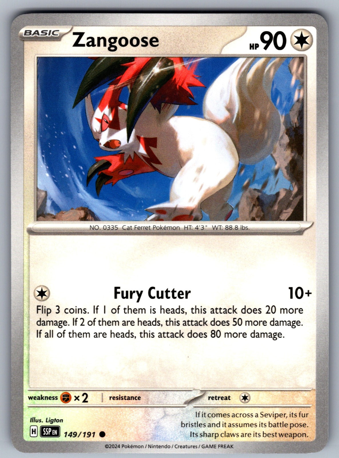 Zangoose Common SV08: Surging Sparks 149/191 NM 2024